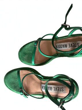 Steve Madden Erica Green Platform Sandals Size 6.5